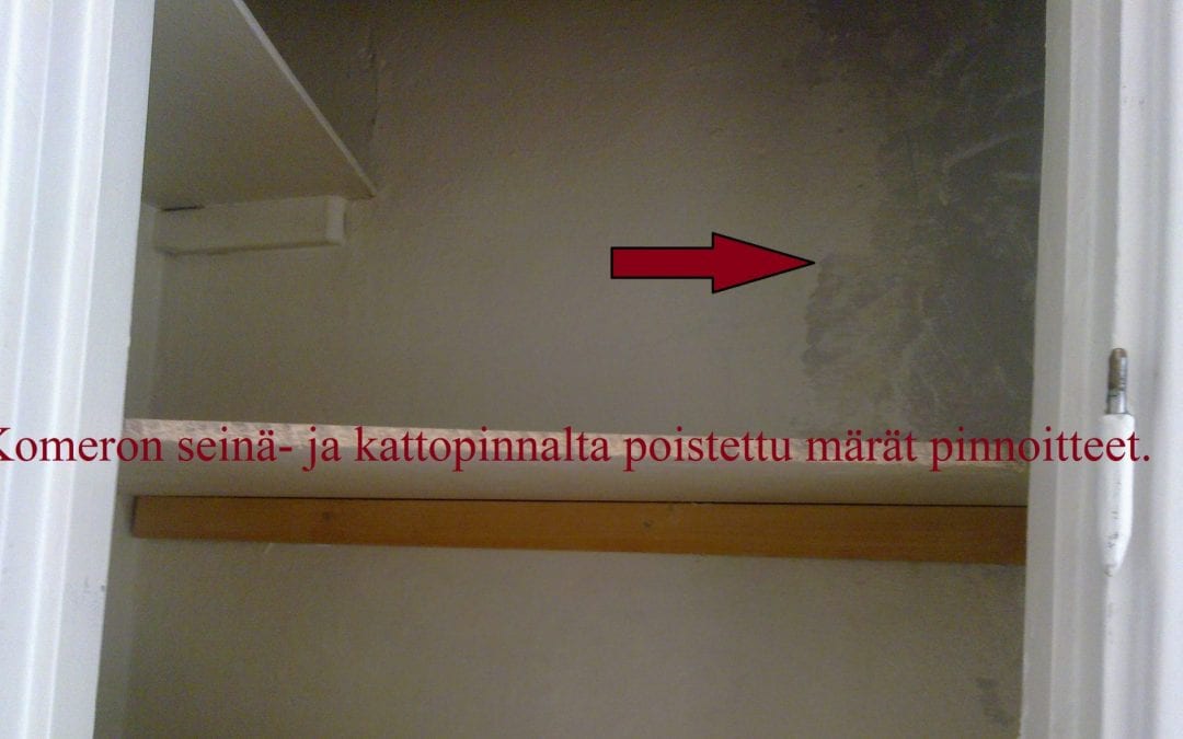 Vesi, kattovuoto, kosteusvaurio alapuolisessa asunnossa