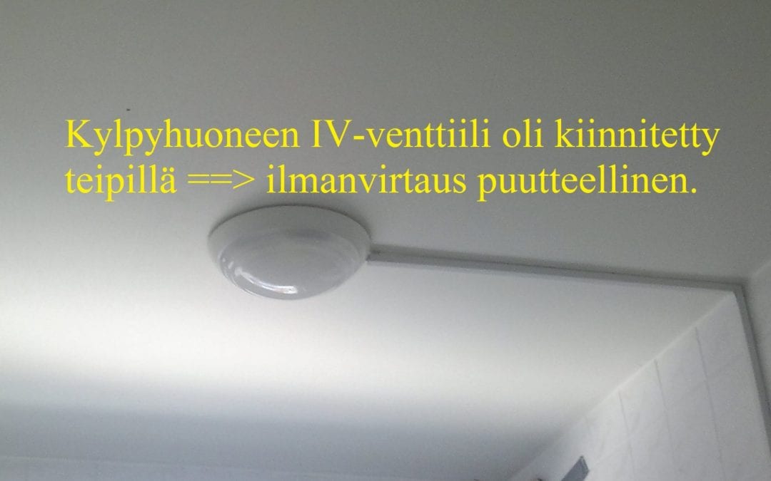 Vesi, puutteellinen ilmanvaihto