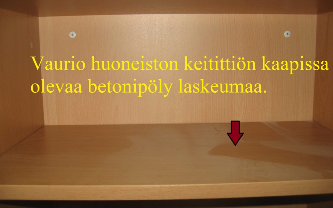 Betonipöly kiinteistön pinnoilla